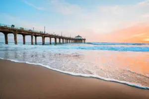 Southern California Beach and Pier at Sunset
